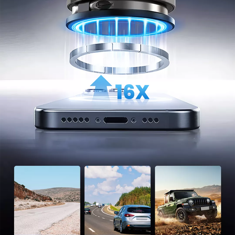 Soporte magnético para teléfono con ventosa ajustable de 360°
