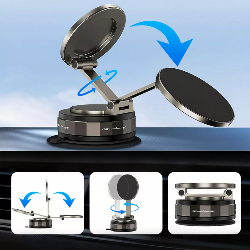 Soporte magnético para teléfono con ventosa ajustable de 360°